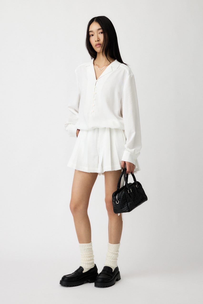 ワンピース Andwang Shirt pleated mini onepiece DSC04556.jpg