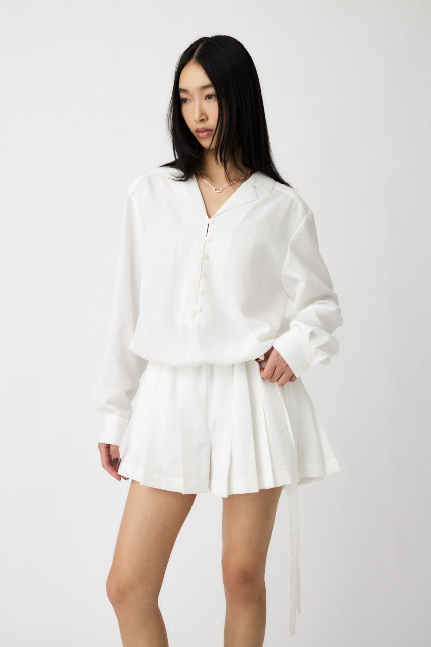 ワンピース andwang Shirt pleated mini onepiece 01 RESTOCK）Shirt pleated mini onepiece