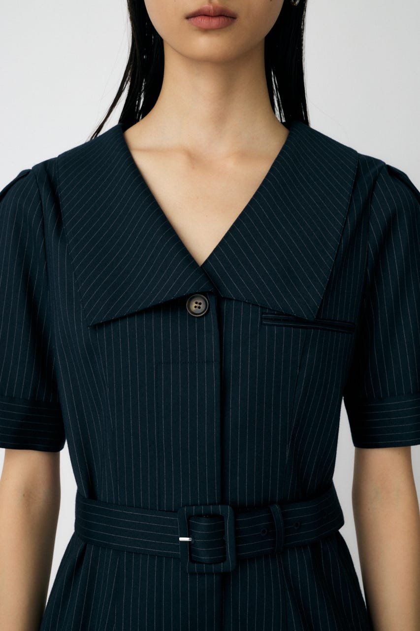 MOUSSY BIG COLLAR MIDI DRESS デニムワンピース MOUSSY（マウジー）の「BIG COLLAR MIDI ドレス（ワンピース