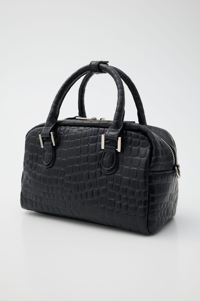フェリージ　ミニボストン（黒） 極美品 フェリージ 14-7 2way ショルダーバッグ ミニボストン