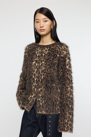 BRUSHED LEOPARD カーディガン