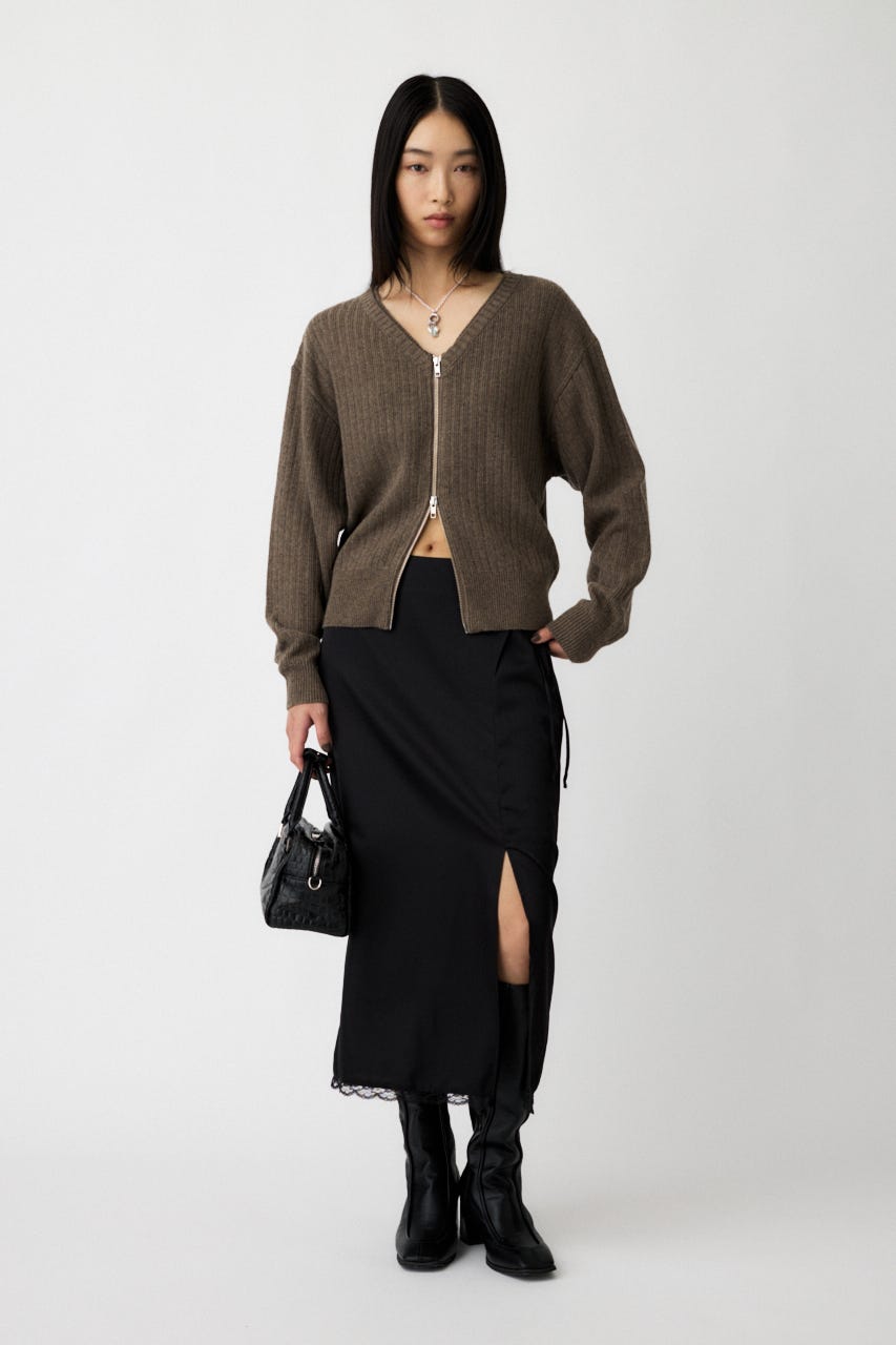 MOUSSY マウジー　ZIP UP KNIT カーディガン MOUSSY | ZIP UP KNIT カーディガン (カーディガン ) |SHEL'TTER