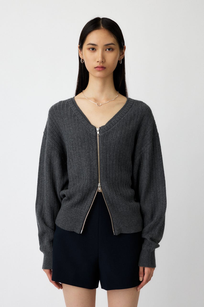 トップス CONSISTER ZIP UP KNIT TOP GRY ZIP UP KNIT TOP | CONSISTER