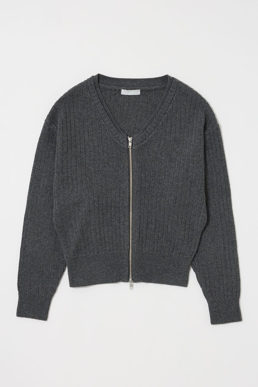 ZIP UP KNIT カーディガン C.GRY FREE