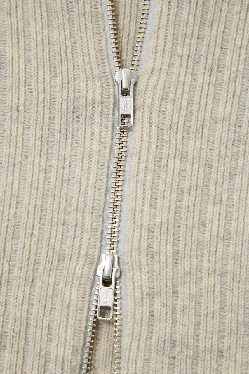 ZIP UP KNIT カーディガン IVOY FREE