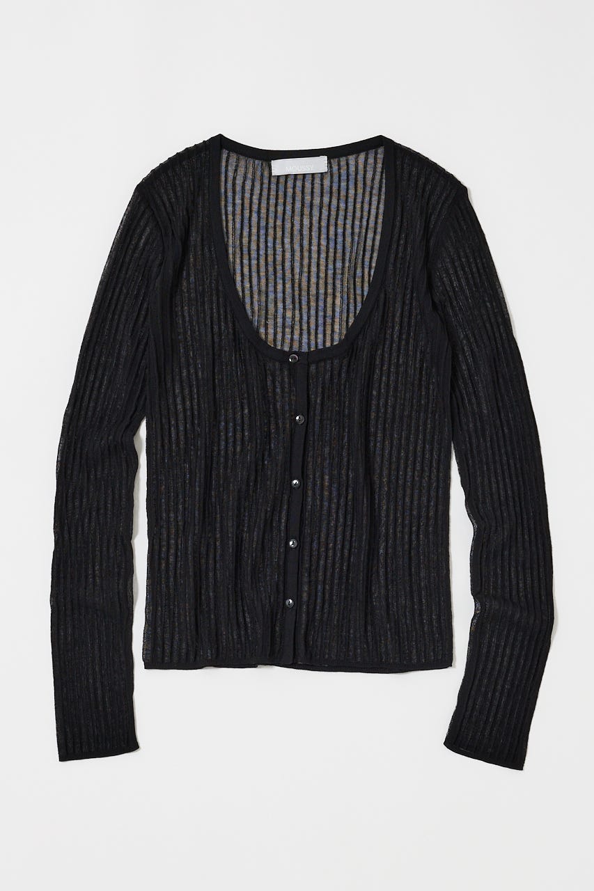 MOUSSY | SHEER RIB カーディガン (カーディガン ) |SHEL'TTER