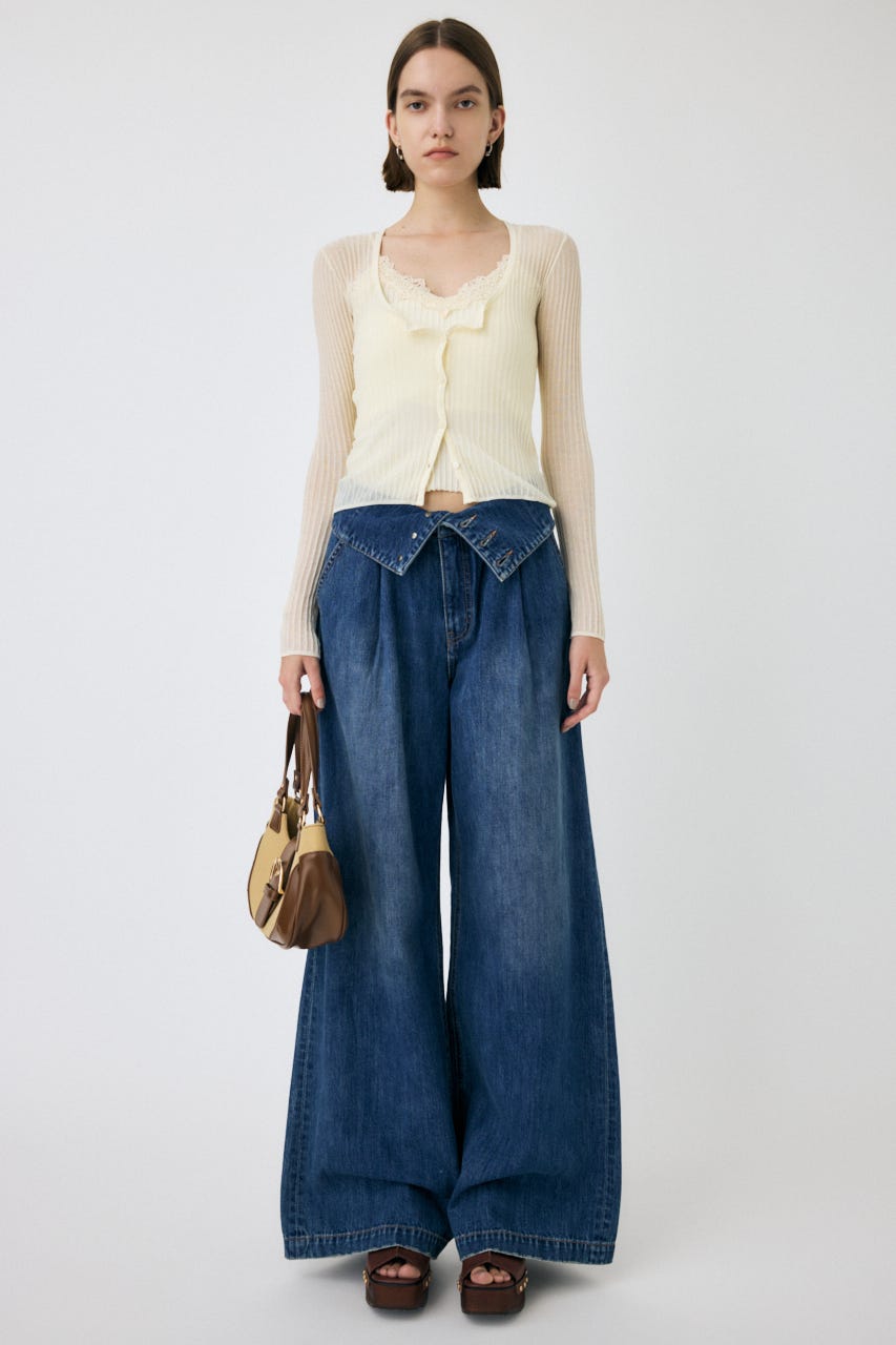 MOUSSY | SHEER RIB カーディガン (カーディガン ) |SHEL'TTER