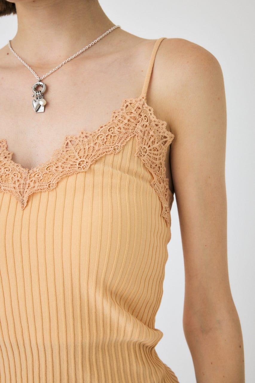 MOUSSY | LACE TRIM RIB キャミソール (キャミソール ) |SHEL