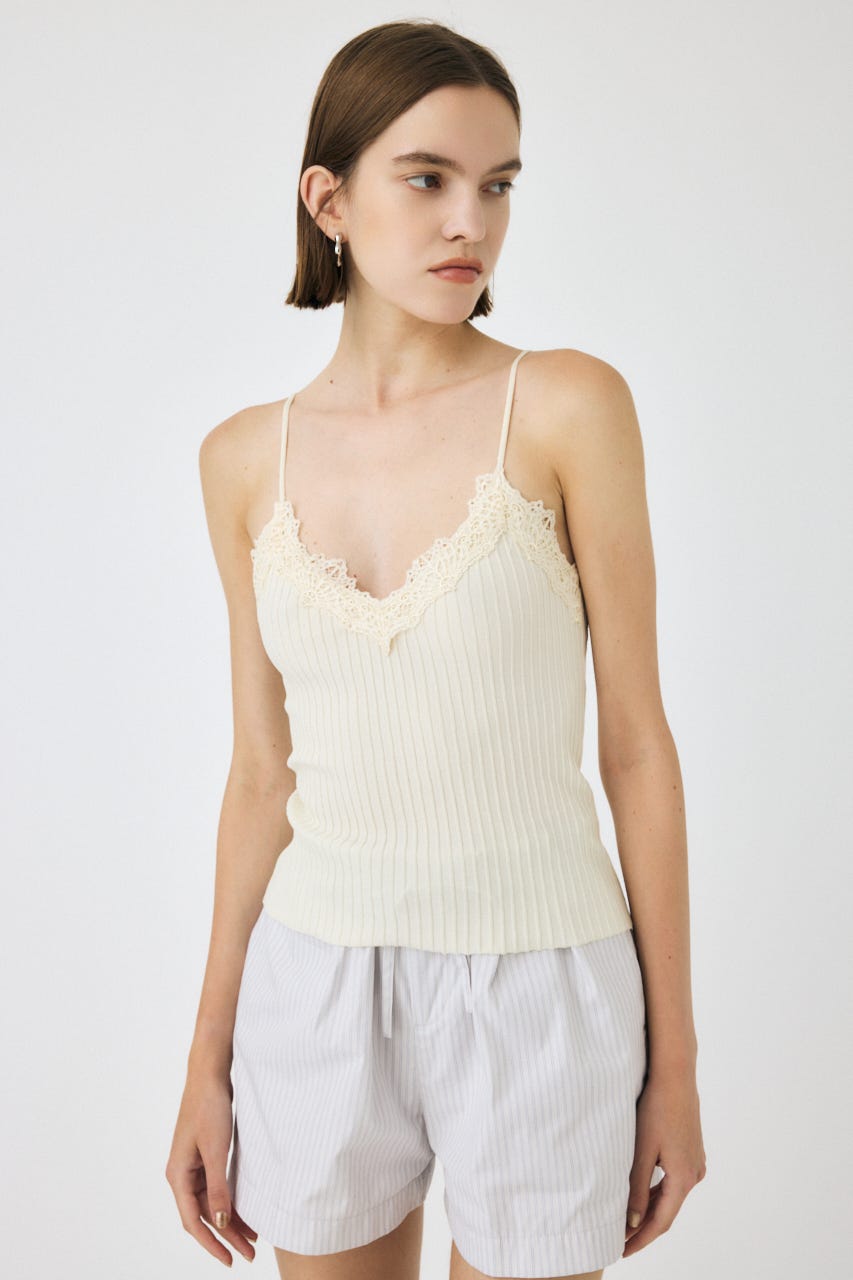 MOUSSY | LACE TRIM RIB キャミソール (キャミソール ) |SHEL