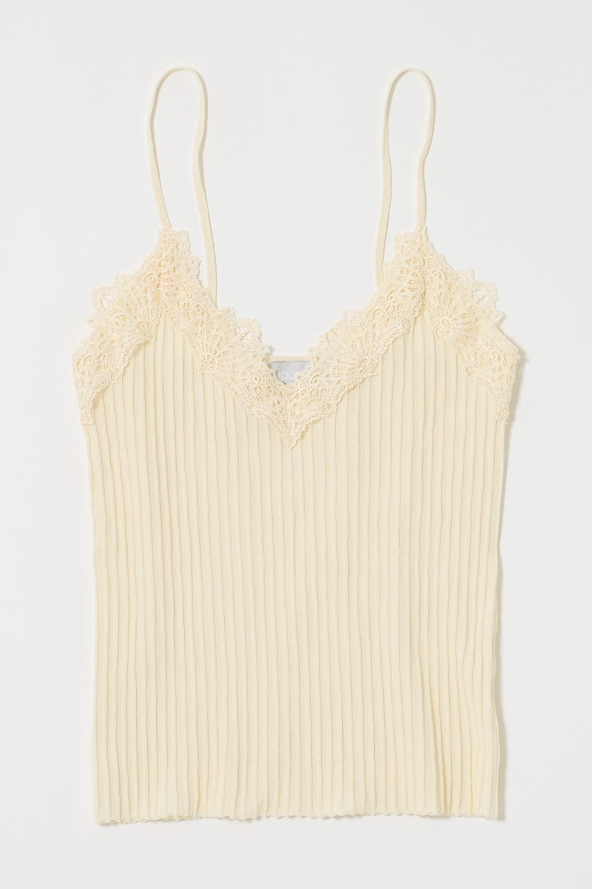 MOUSSY | LACE TRIM RIB キャミソール (キャミソール ) |SHEL