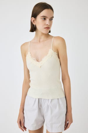 MOUSSY マウジー　M_ EMBROIDERY キャミソール MOUSSY HALTER KNIT キャミ BLK -靴＆ファッション通販 ロコンド