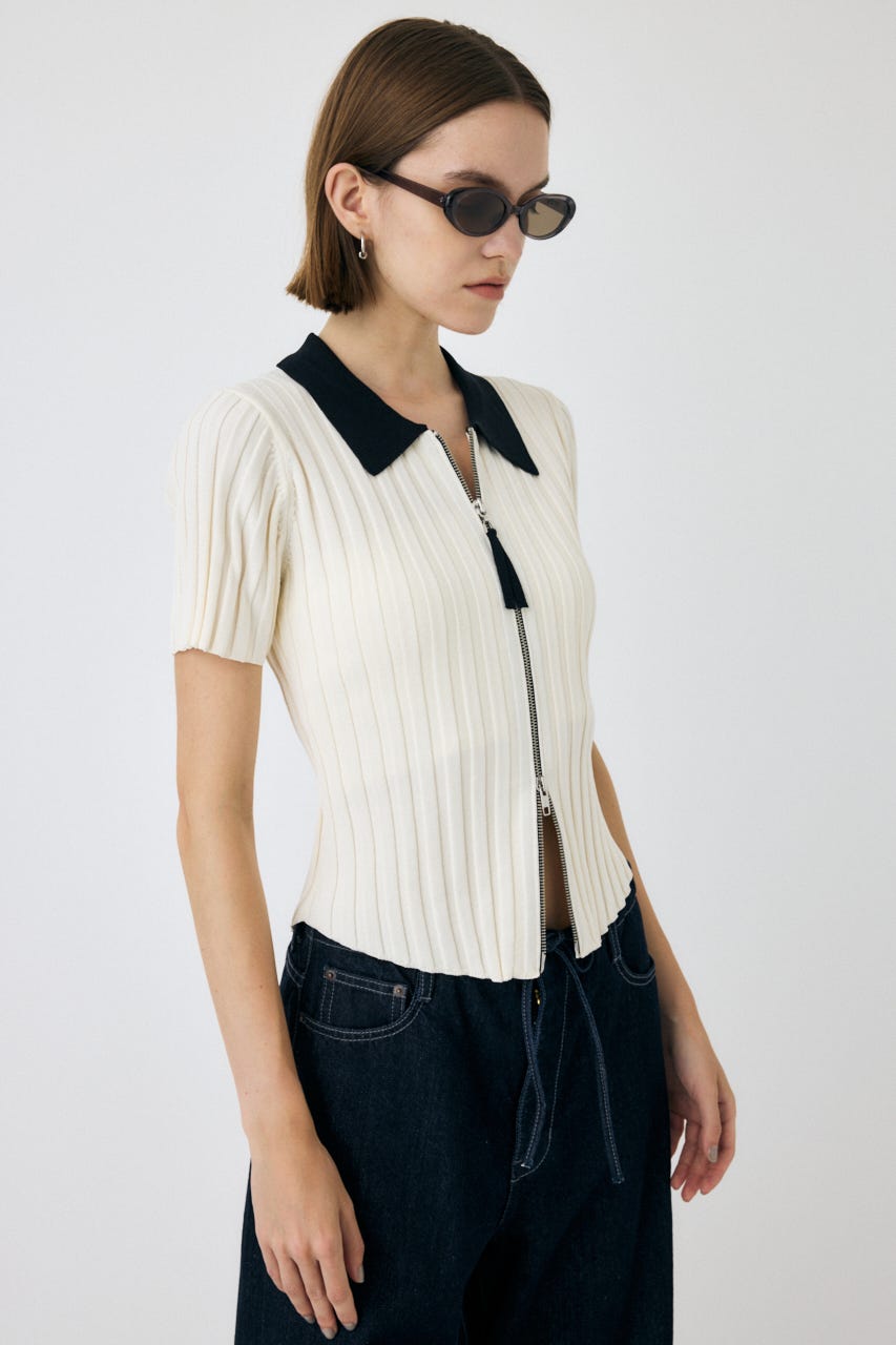 トップス 88101019 チョーカー付きシアーニットトップス[品番：MKSW0059791]｜GYDA