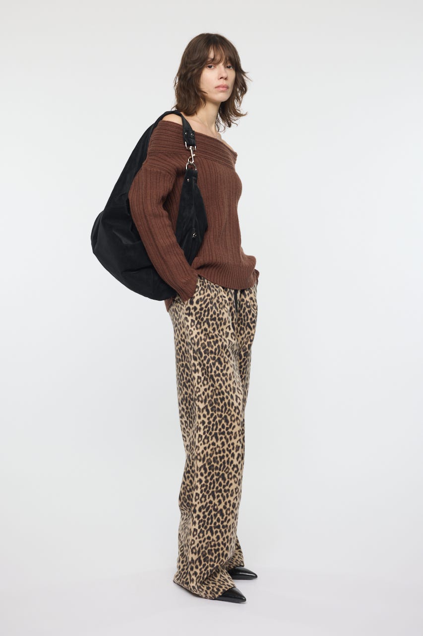 OVER RIB OFF SHOULDER トップス BRN FREE