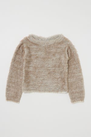 FAUX FUR KNIT CROP トップス