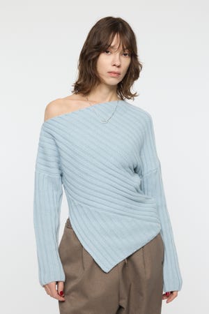 ASYMMETRY RIB ニット