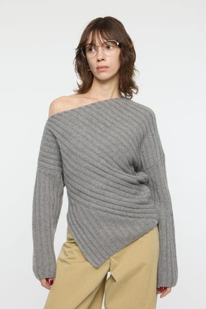 ASYMMETRY RIB ニット