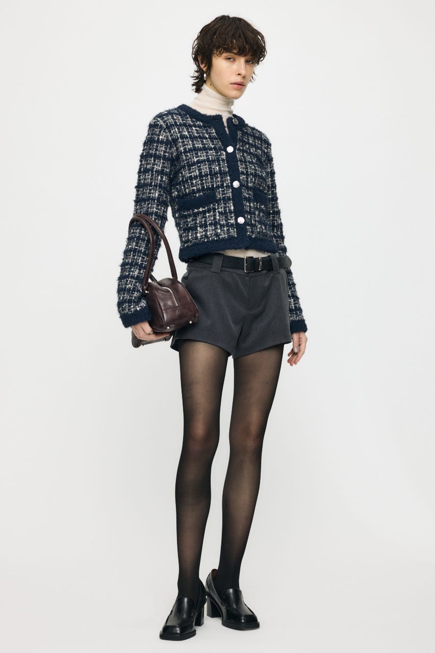 COMPACT KNIT TWEED ジャケット NVY FREE