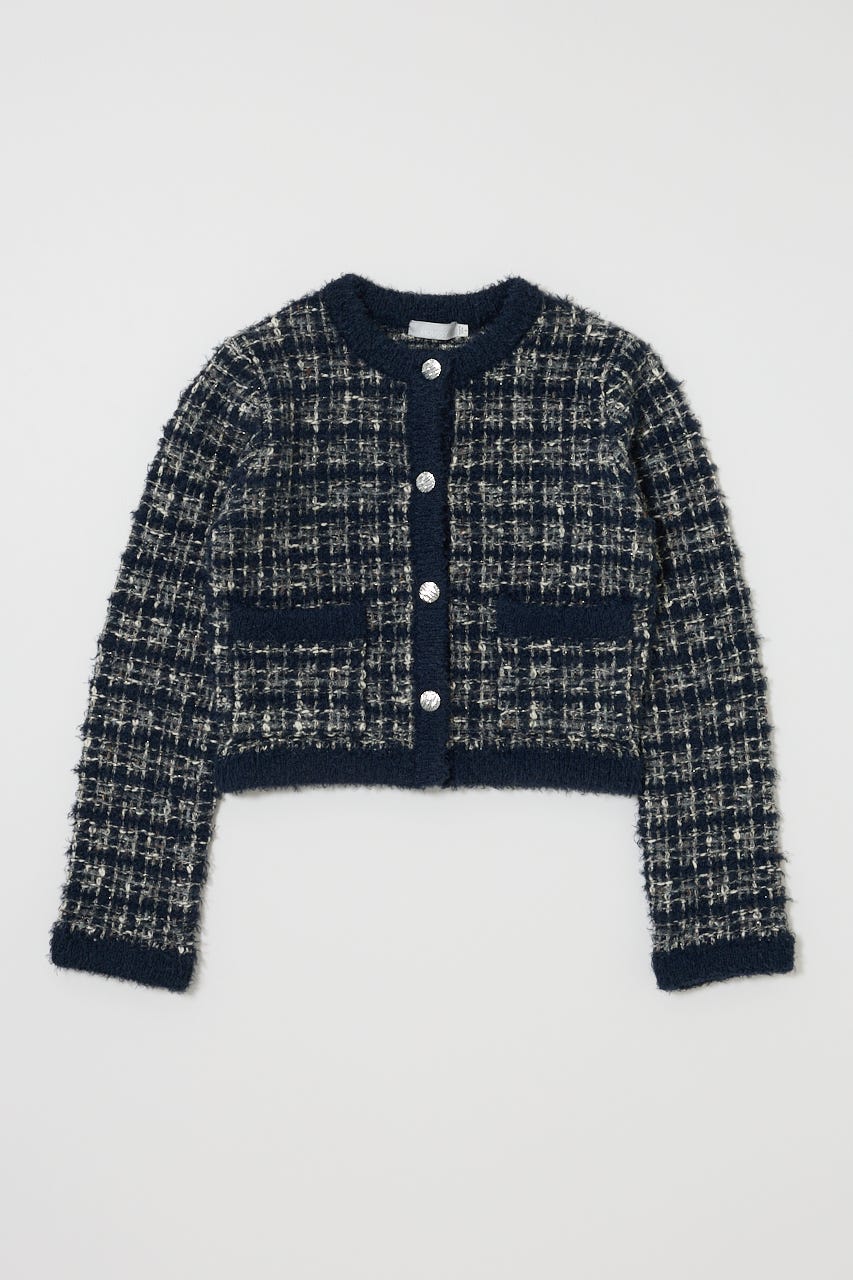 COMPACT KNIT TWEED ジャケット NVY FREE