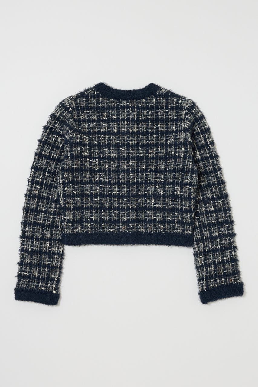 COMPACT KNIT TWEED ジャケット NVY FREE