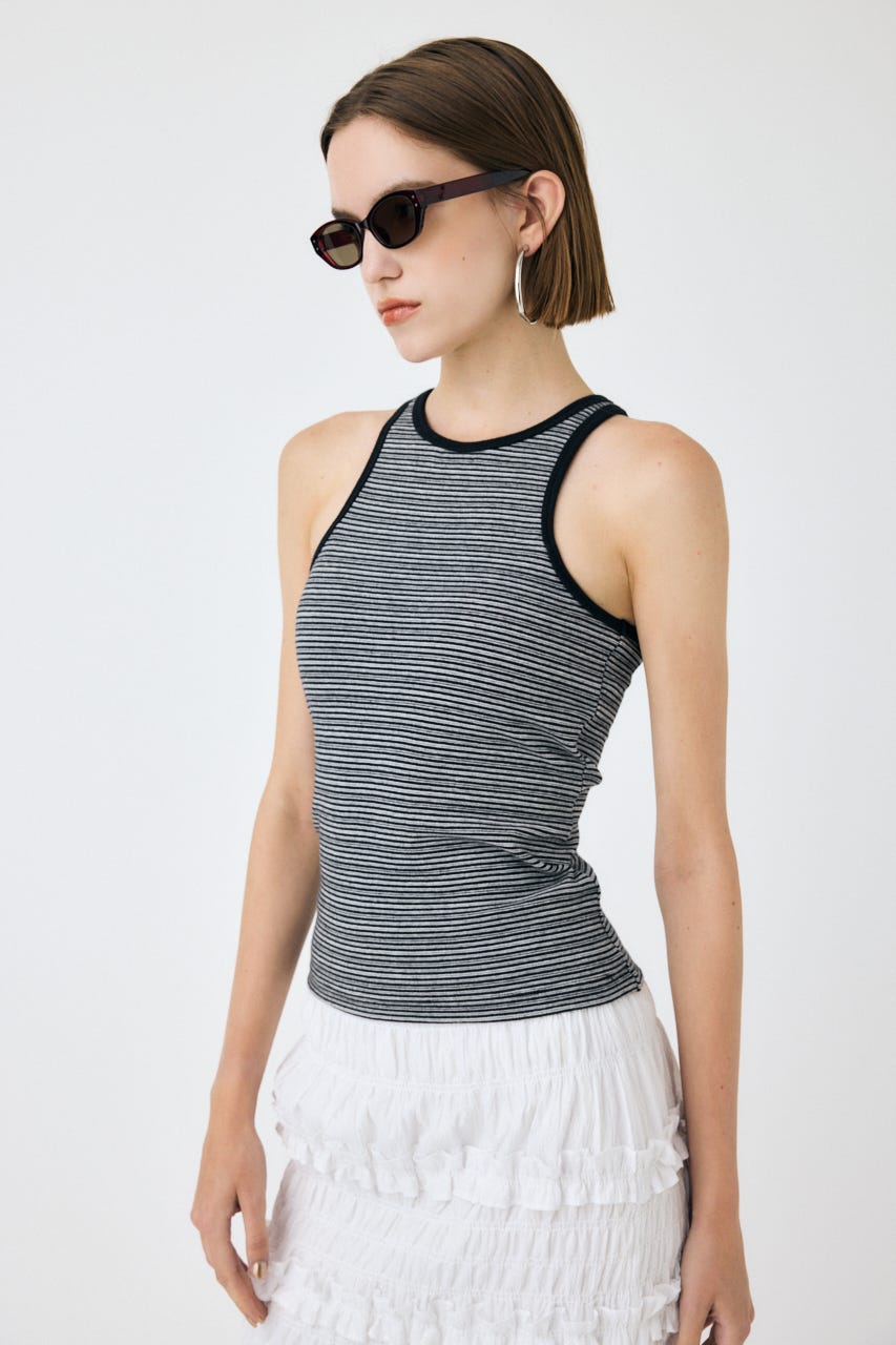 KARRY American sleeve tank グレー 未使用】KARRY American sleeve tank リブタンクトップ - メルカリ