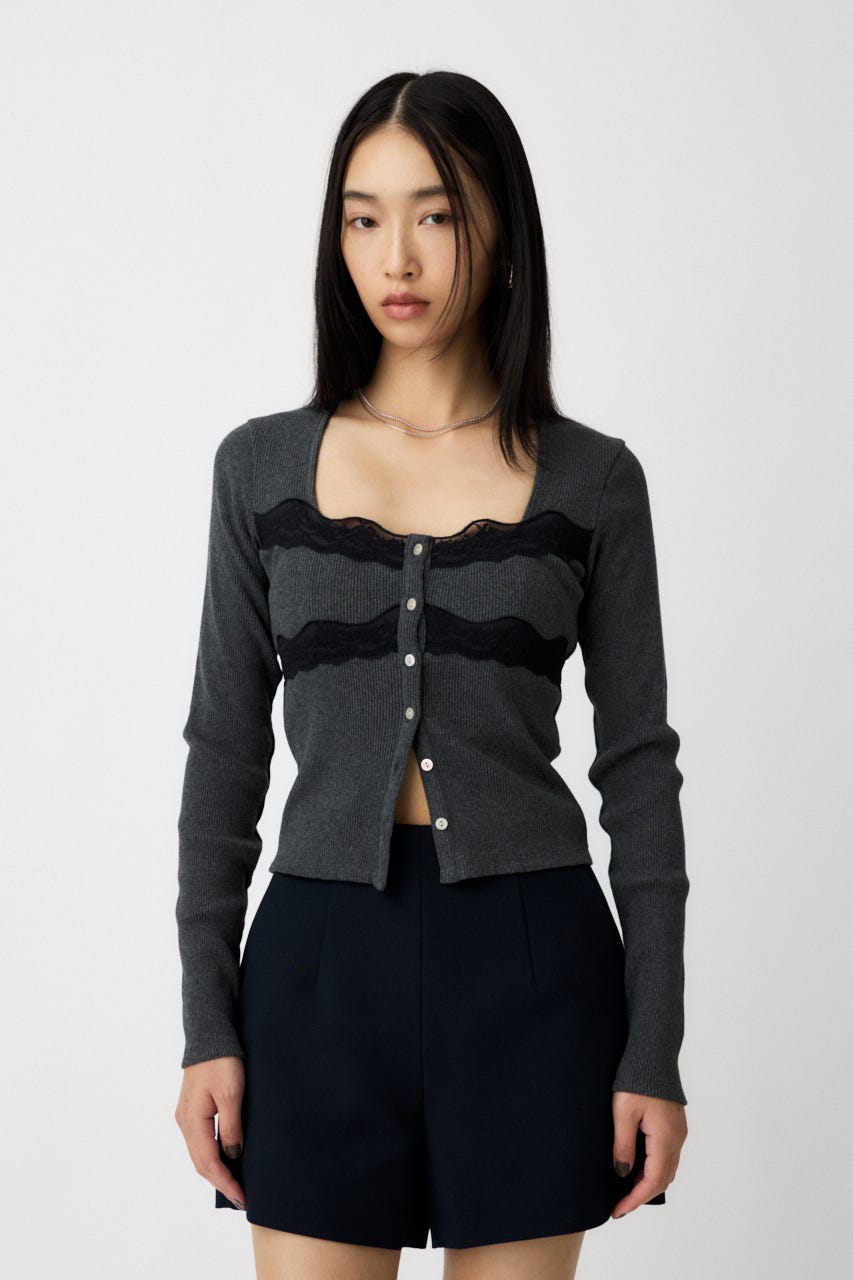 MOUSSY スウェットフロントボタントップス MOUSSY | UOM SWEATフロントボタントップス (スウェット