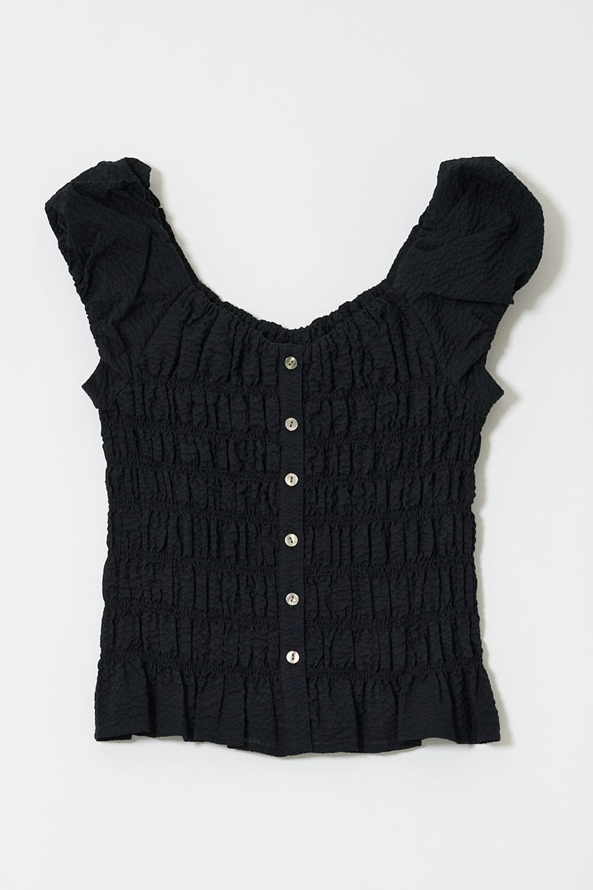 MOUSSY | OPEN NECK GATHER ブラウス (シャツ・ブラウス ) |SHEL