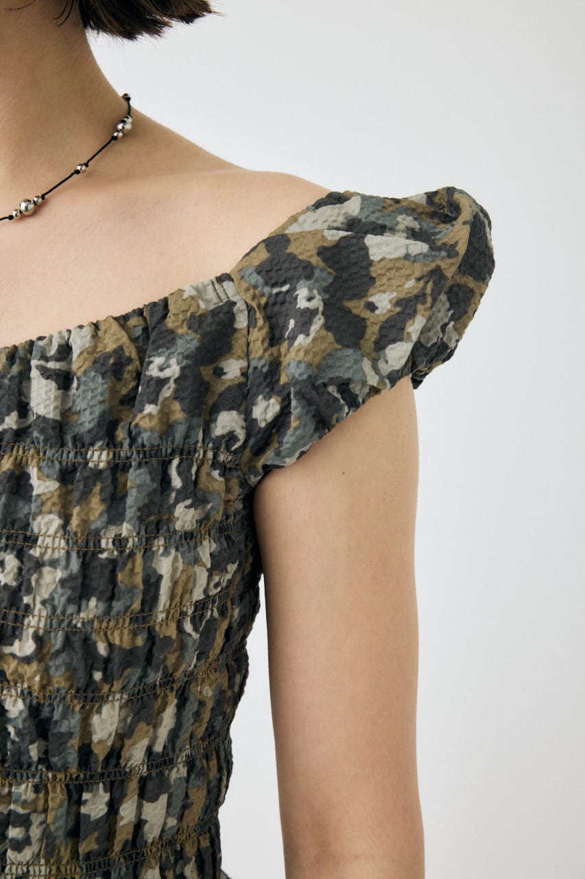 MOUSSY オープンネックギャザーブラウス MOUSSY | OPEN NECK GATHER ブラウス (シャツ・ブラウス ) |SHEL