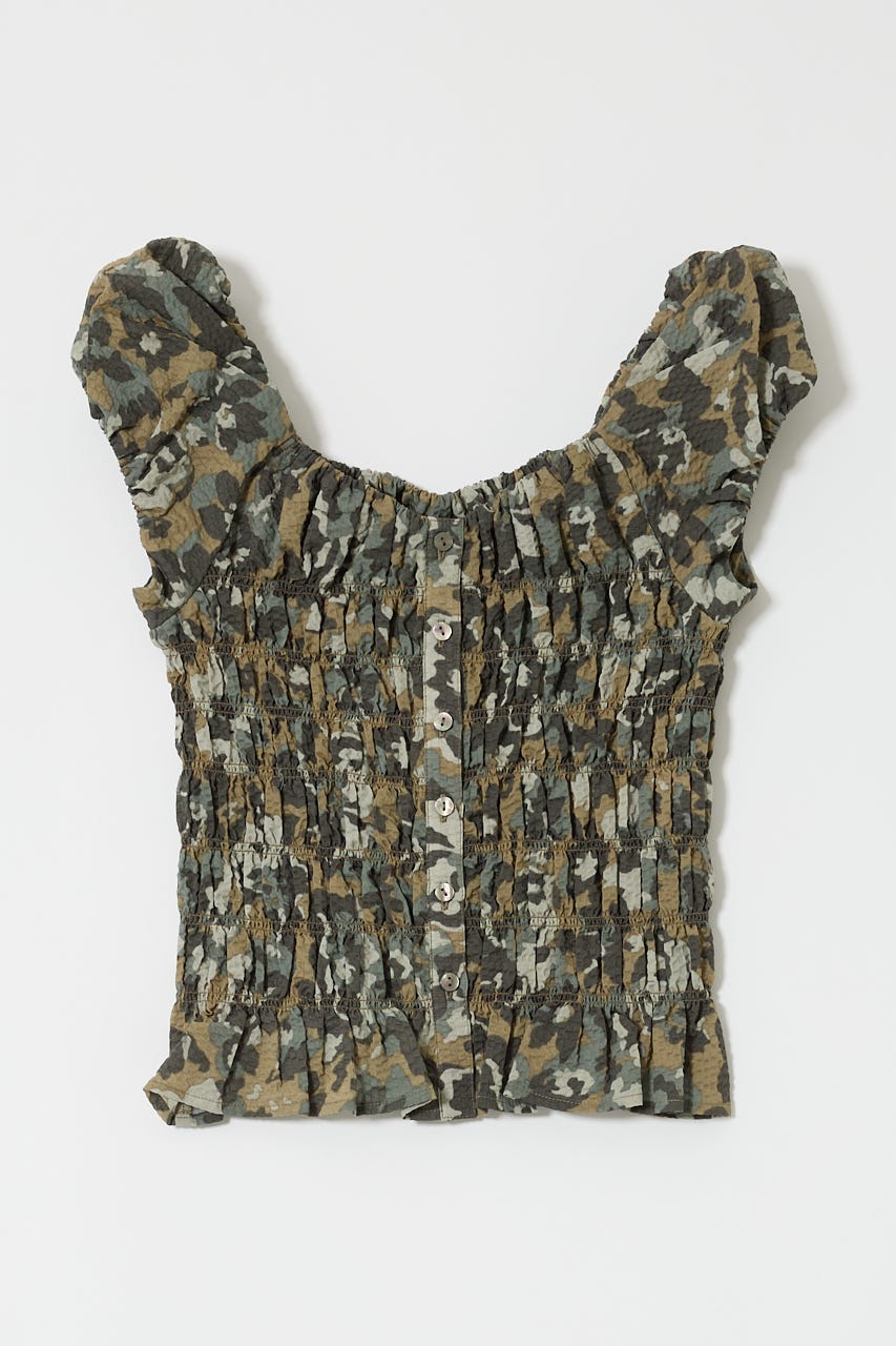 MOUSSY オープンネックギャザーブラウス MOUSSY | OPEN NECK GATHER ブラウス (シャツ・ブラウス ) |SHEL