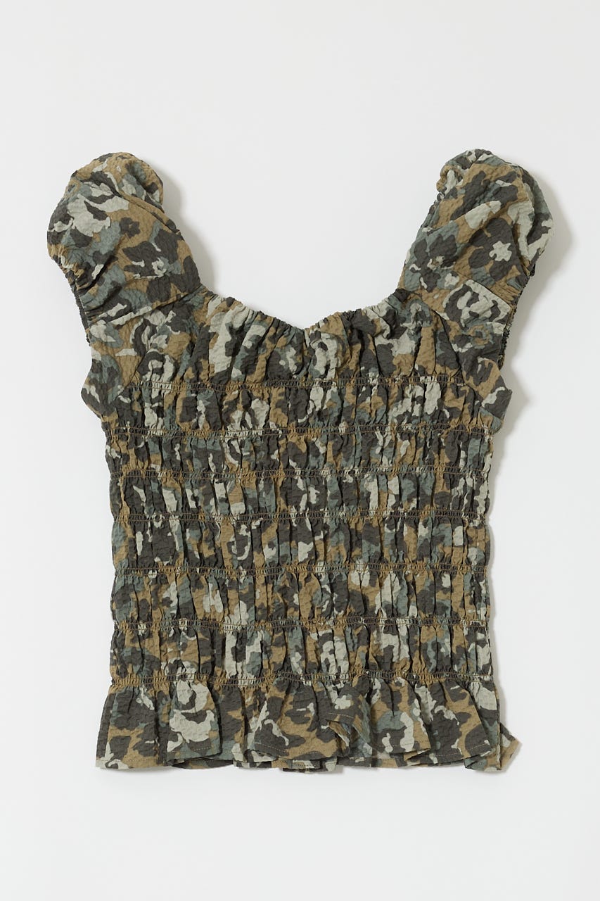MOUSSY オープンネックギャザーブラウス MOUSSY | OPEN NECK GATHER ブラウス (シャツ・ブラウス ) |SHEL