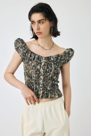 MOUSSY | OPEN NECK GATHER ブラウス (シャツ・ブラウス ) |SHEL