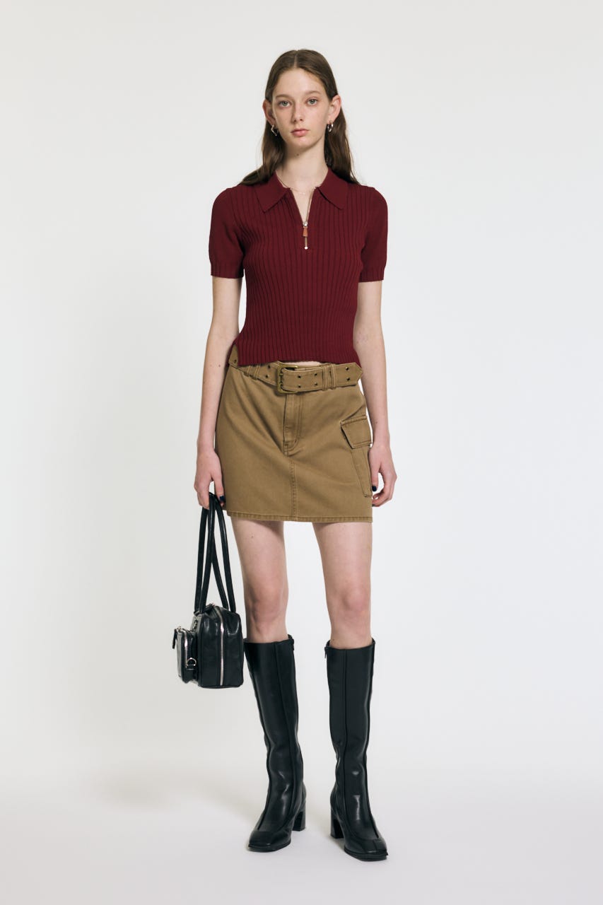 BELT MINI スカート BEG 2