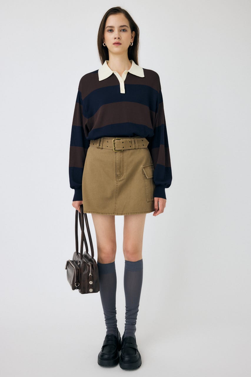 BELT MINI スカート BEG 2