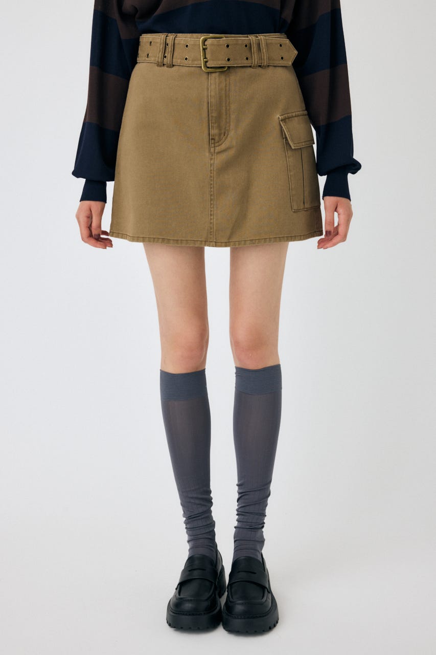 BELT MINI スカート BEG 2