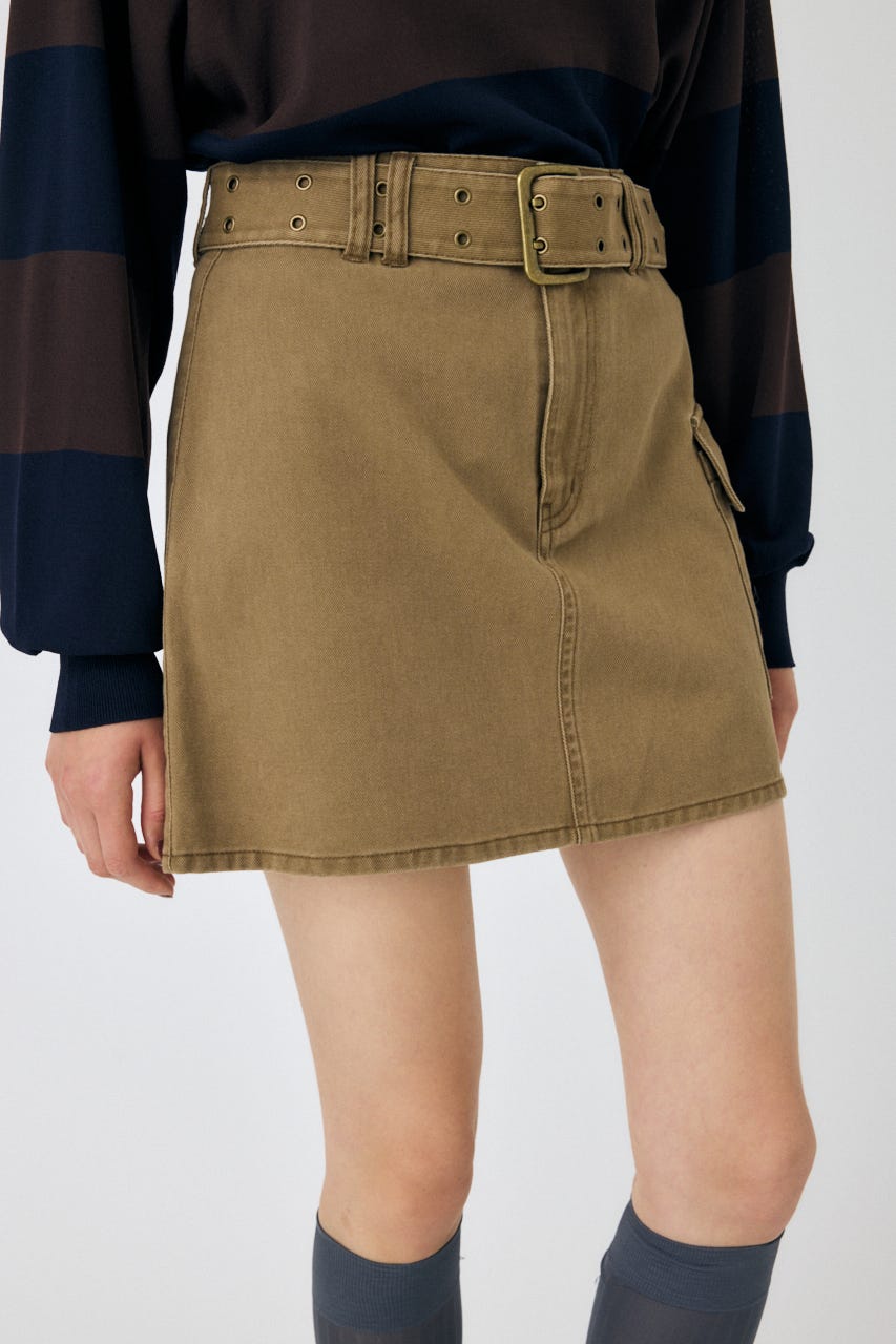 BELT MINI スカート BEG 2