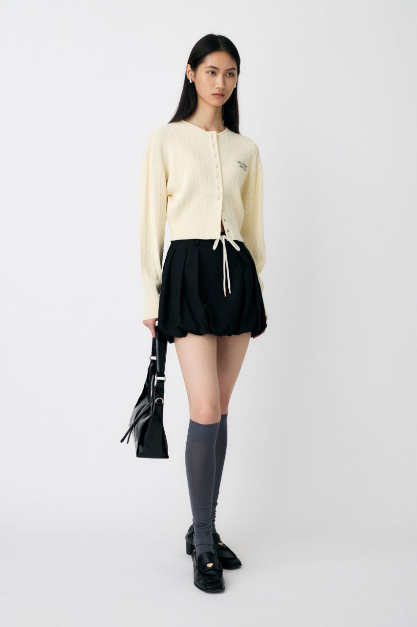 TUCKED BALLOON MINI スカート BLK 2
