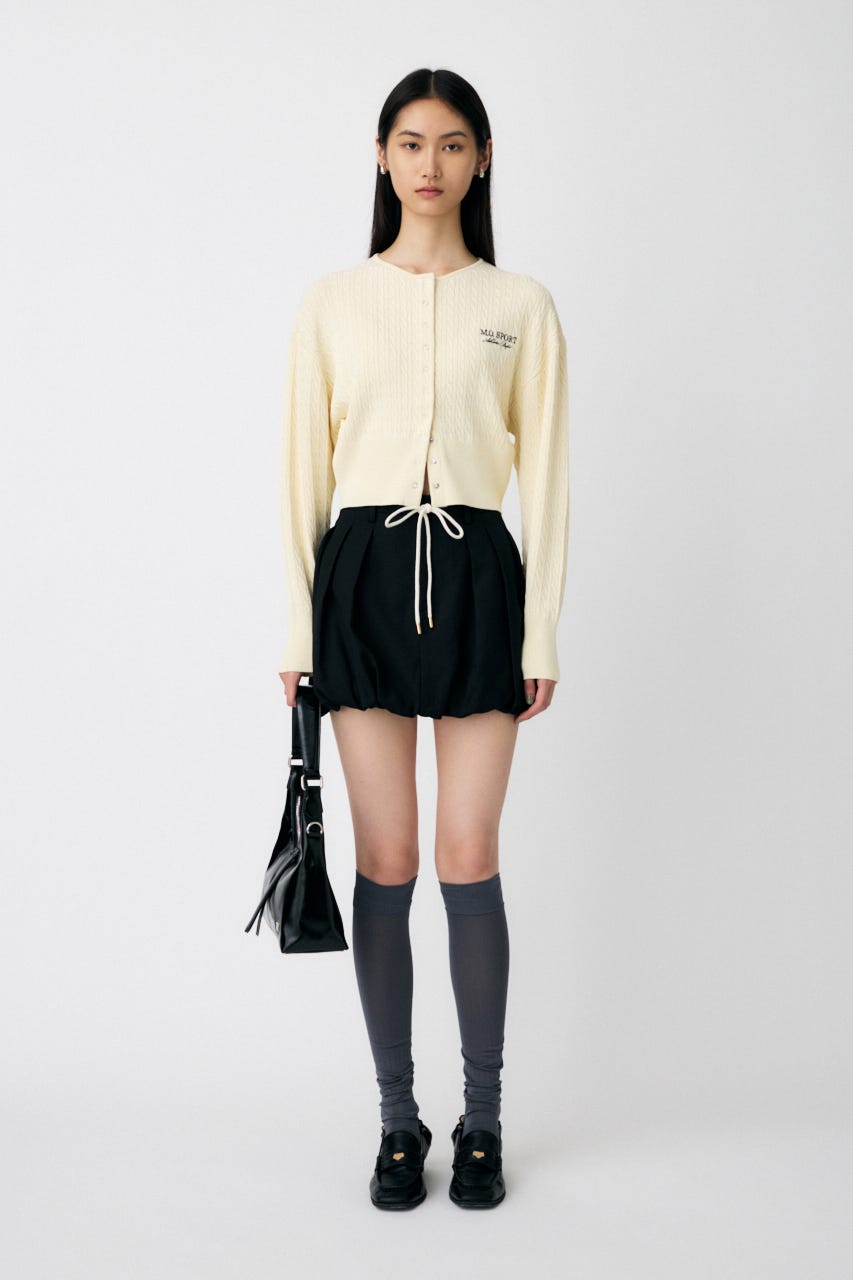 TUCKED BALLOON MINI スカート BLK 2