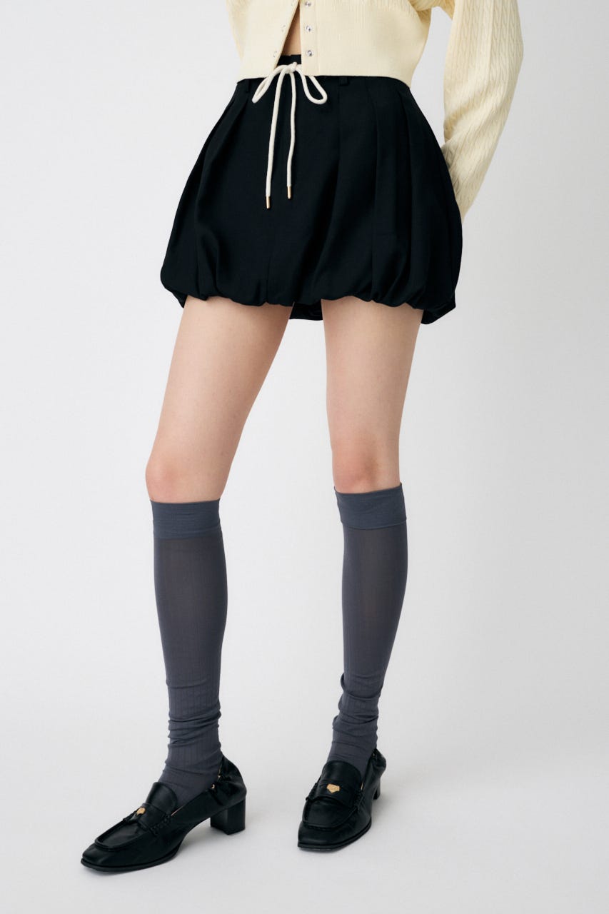 TUCKED BALLOON MINI スカート BLK 2