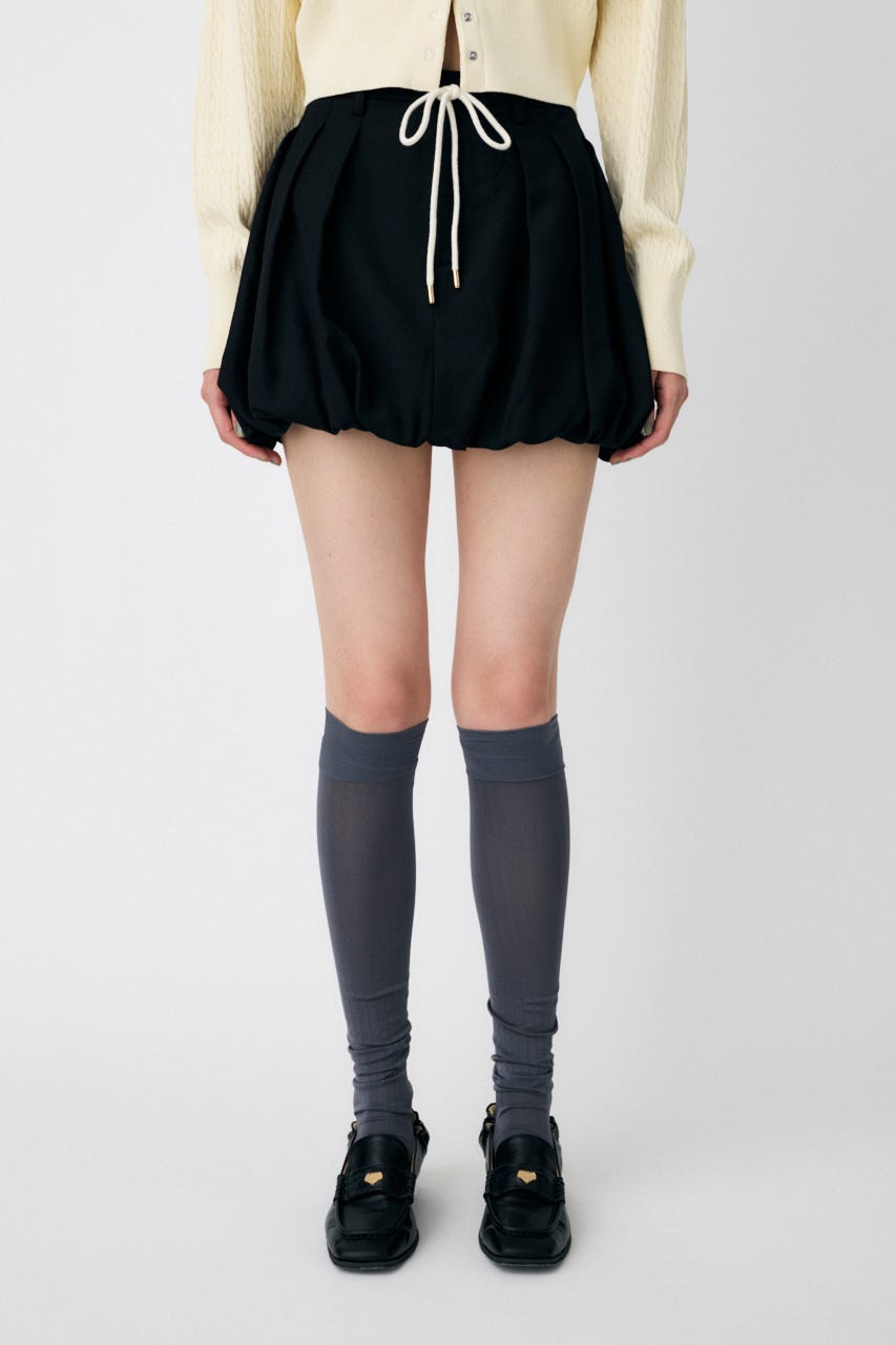 TUCKED BALLOON MINI スカート BLK 2