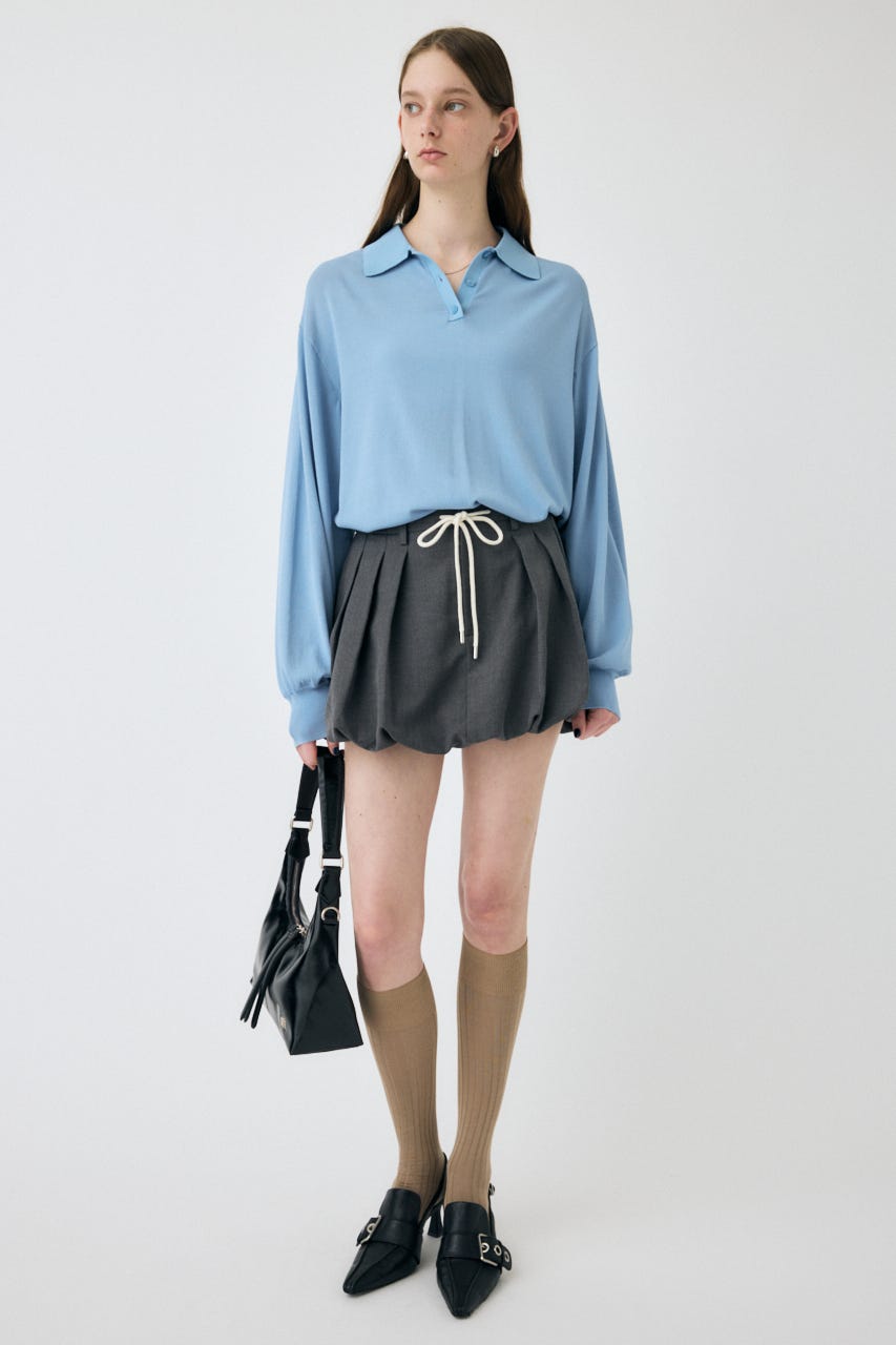 TUCKED BALLOON MINI スカート C.GRY 2