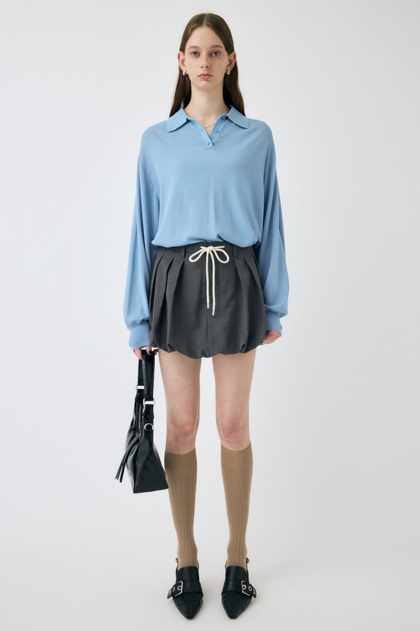 TUCKED BALLOON MINI スカート C.GRY 2