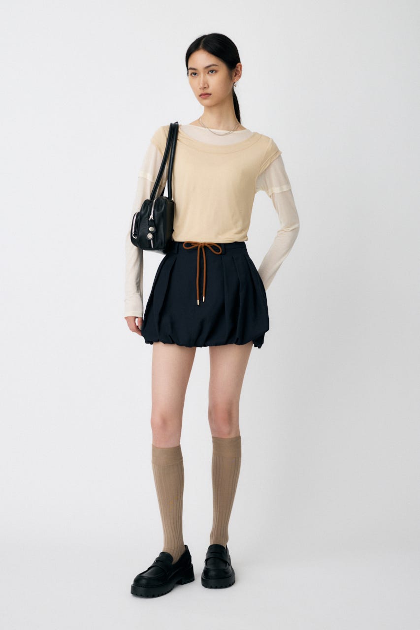 TUCKED BALLOON MINI スカート NVY 1