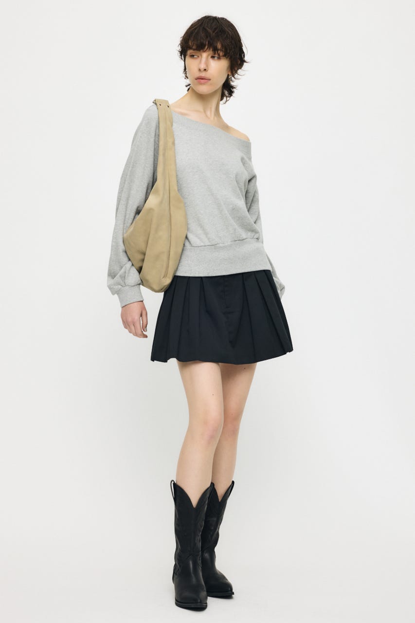 BOX TUCK ミニスカート BLK 2