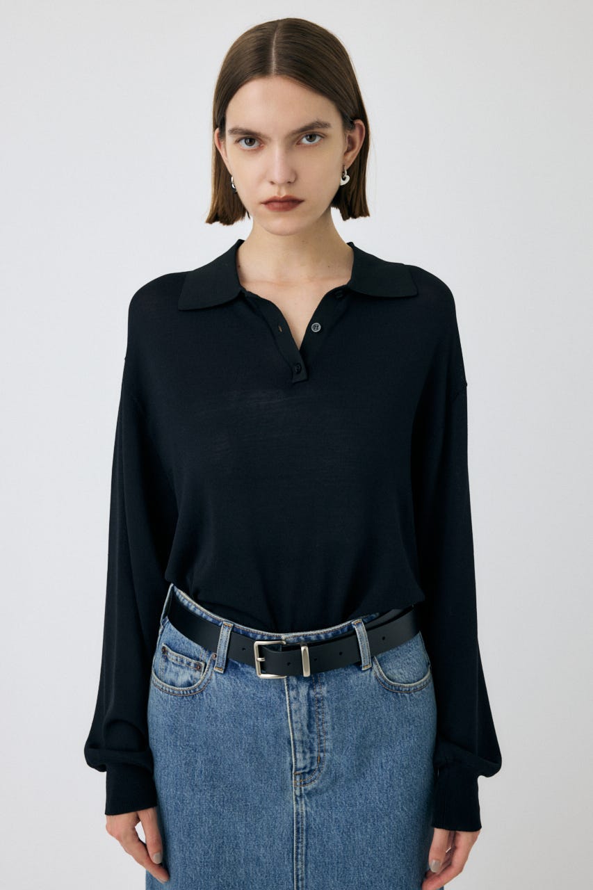 MOUSSY | 【ViVi掲載】BORDER KNIT ポロ (ニット ) |SHEL'TTER