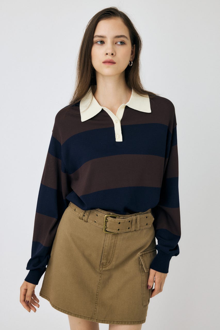 Bibiy. ROSIE SHIRT KNIT NAVY ビビィ　ボーダー Bibiy. ROSIE SHIRT KNIT - メルカリ