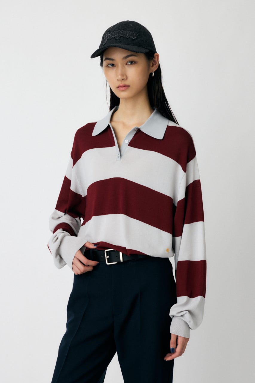 MOUSSY | 【otonaMUSE掲載】【ViVi掲載】BORDER KNIT ポロ