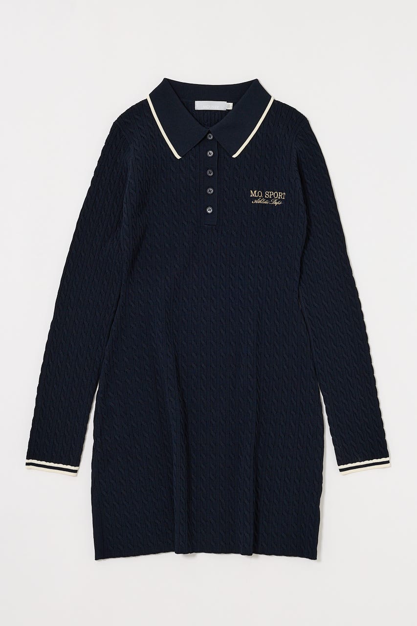 MOUSSY | LOGO CABLE KNIT ミニドレス (ワンピース(ミニ