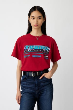 moussy 今季 Tシャツ ロゴ刺繍 SINSE2000 moussy MOUSSY SINCE 2000 TSJ （ダークオレンジ）