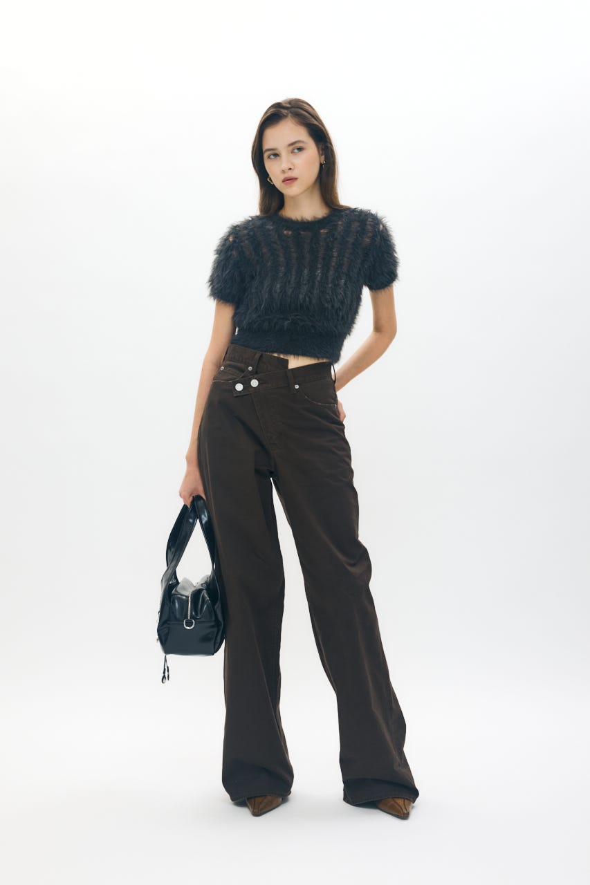 moussy CROSS WAIST WIDE STRAIGHT ブラック　0 Cross Waist Wide Straight – MOUSSY