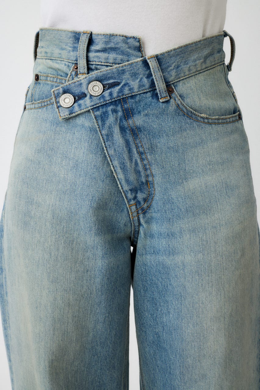 MOUSSY | CROSS WAIST WIDE ストレートSサイズ (ワイド ) |SHEL