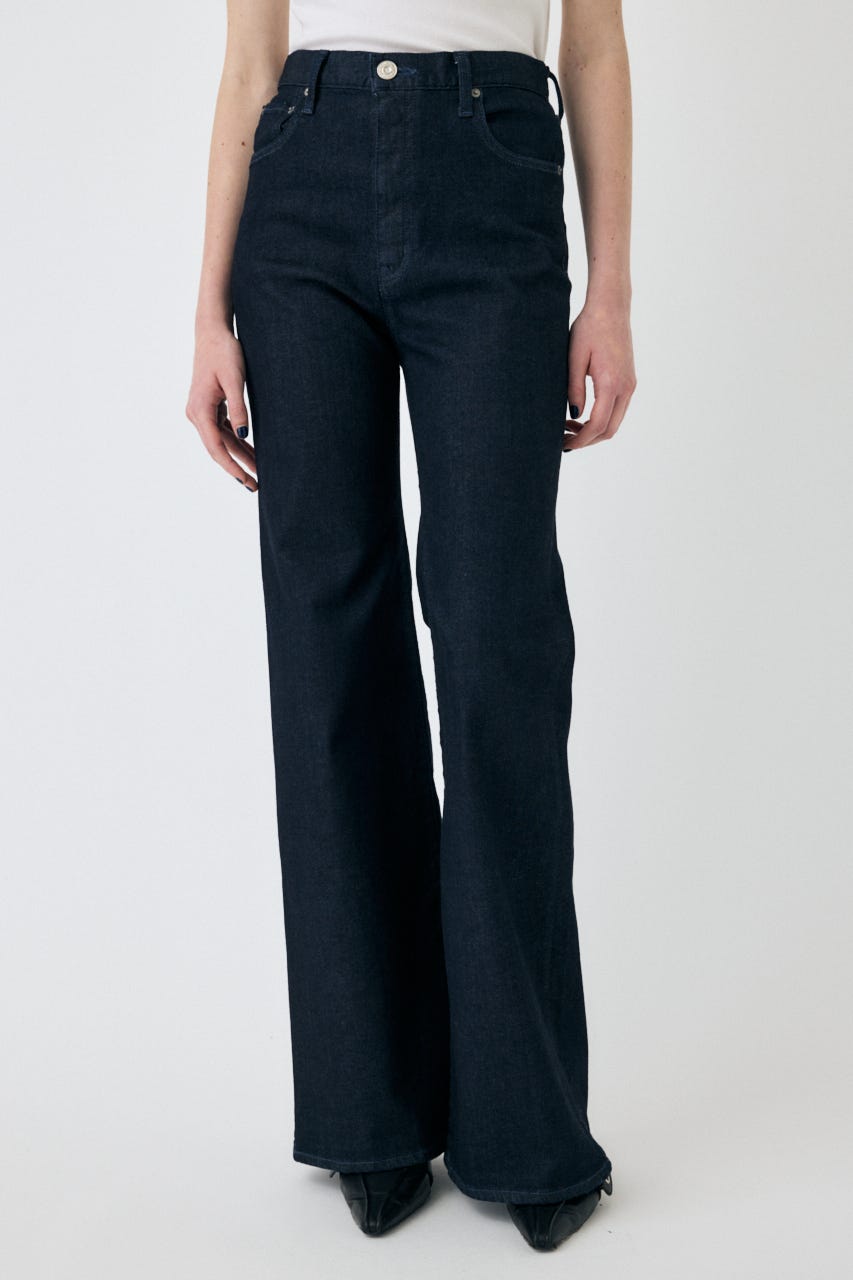 新品未使用　MOUSSY フレアデニム　牛革ラベル　26サイズ BLU 110 MOUSSY MVS ブーツカット フレアデニム 26 革パッチ無し ロング